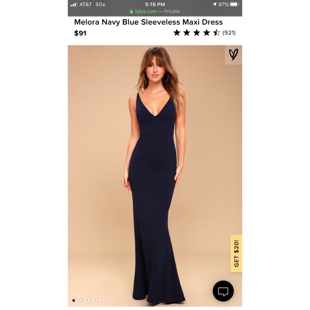 Lulu’s Melora Navy Blue Sleeveless Maxi Dress